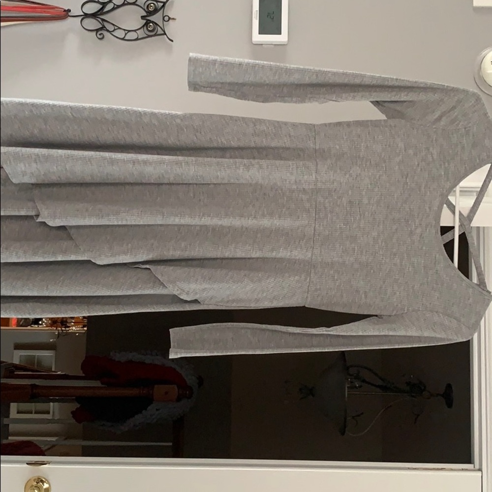 Grey longsleeved T-shirt dress